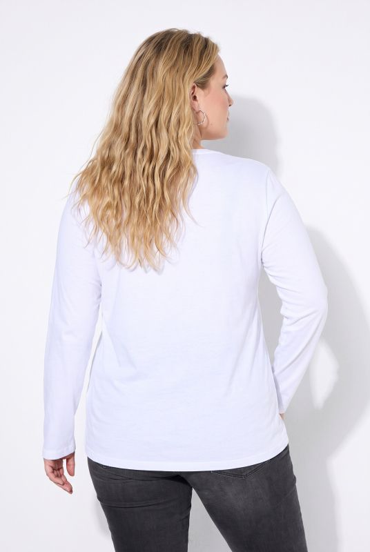 V-Neck Long Sleeve Basic Cotton Tee