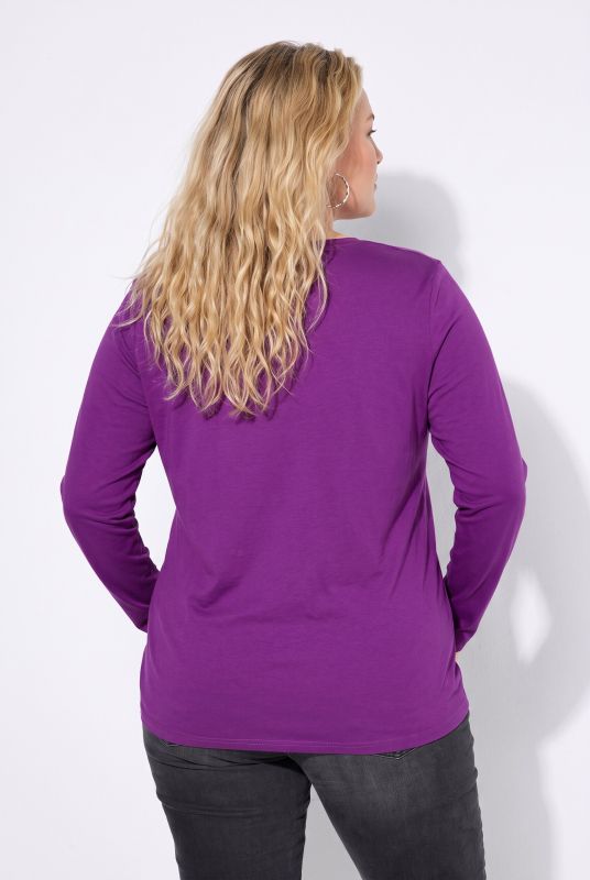 V-Neck Long Sleeve Basic Cotton Tee