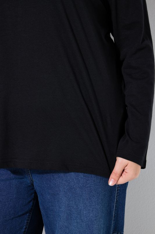 V-Neck Cotton Long Sleeve Relaxed Fit Tee