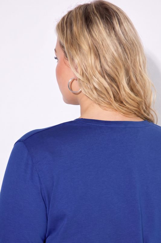 V-Neck Cotton Long Sleeve Relaxed Fit Tee