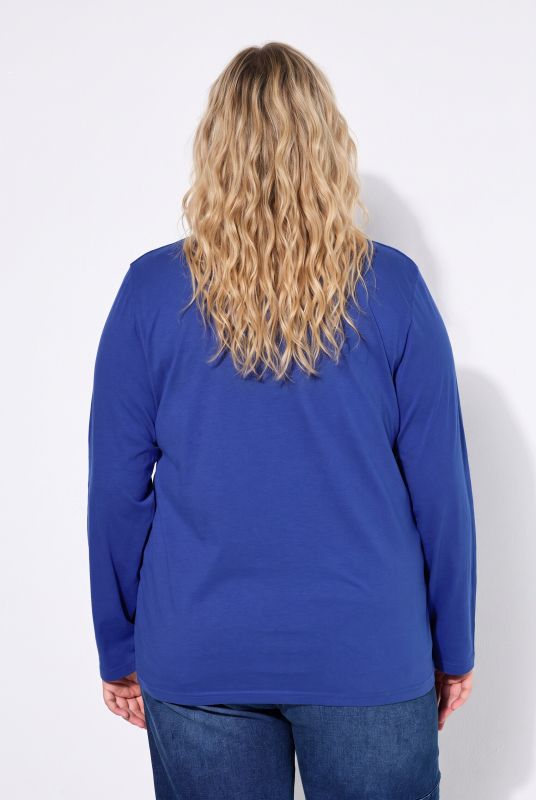 V-Neck Cotton Long Sleeve Relaxed Fit Tee