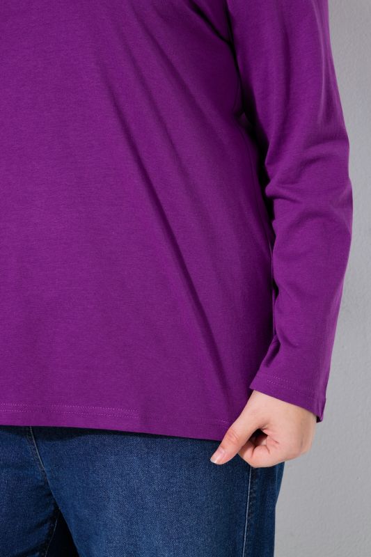 V-Neck Cotton Long Sleeve Relaxed Fit Tee