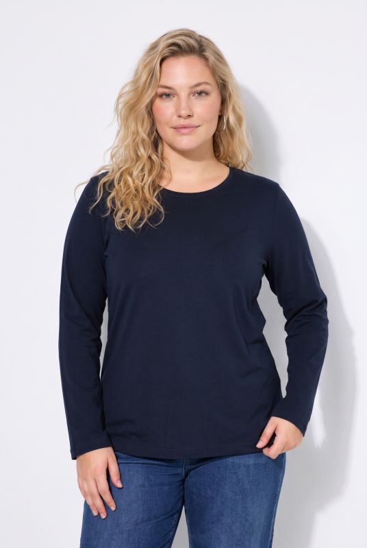 2 Pack Round Neck Cotton Long Sleeve Relaxed Fit Tees