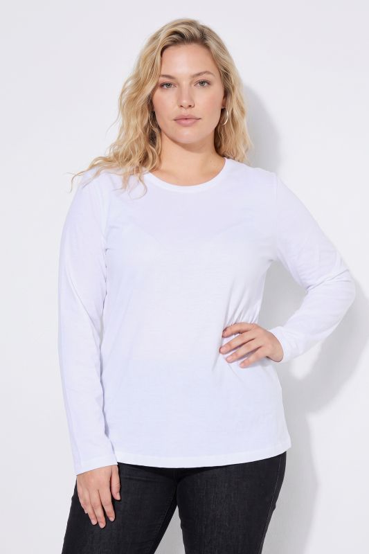 2 Pack Round Neck Cotton Long Sleeve Relaxed Fit Tees