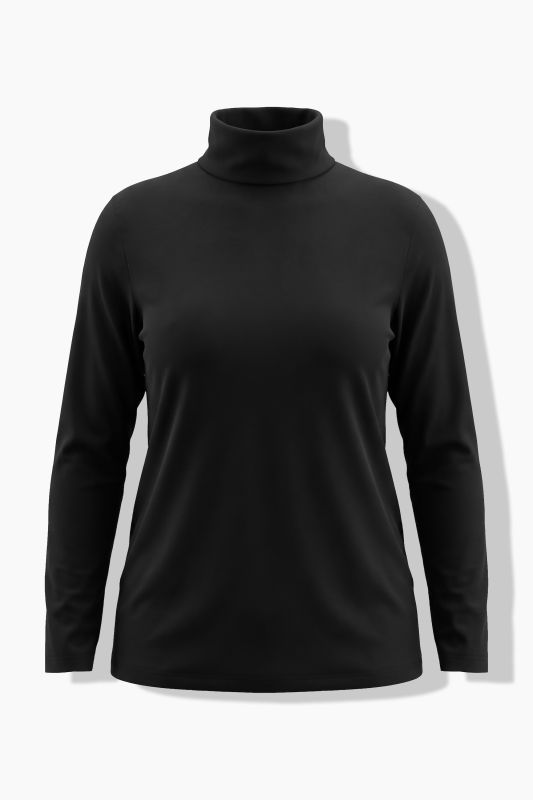 Round Neck Relaxed Fit Long Sleeve Turtleneck
