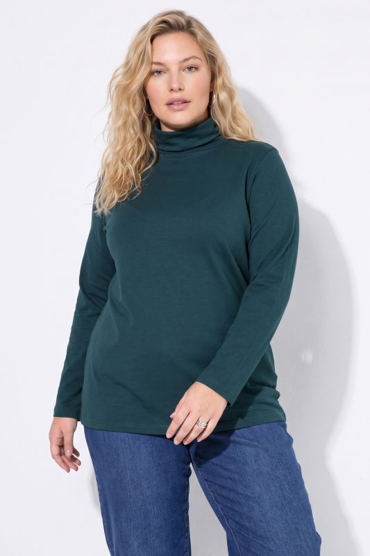 Round Neck Relaxed Fit Long Sleeve Turtleneck