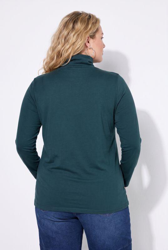 Round Neck Relaxed Fit Long Sleeve Turtleneck