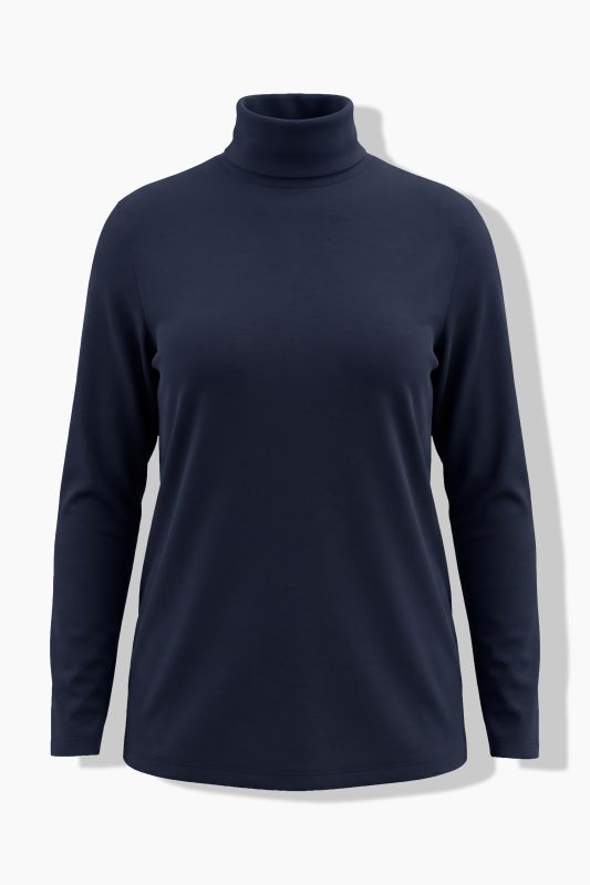 Round Neck Relaxed Fit Long Sleeve Turtleneck