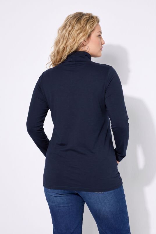 Round Neck Relaxed Fit Long Sleeve Turtleneck