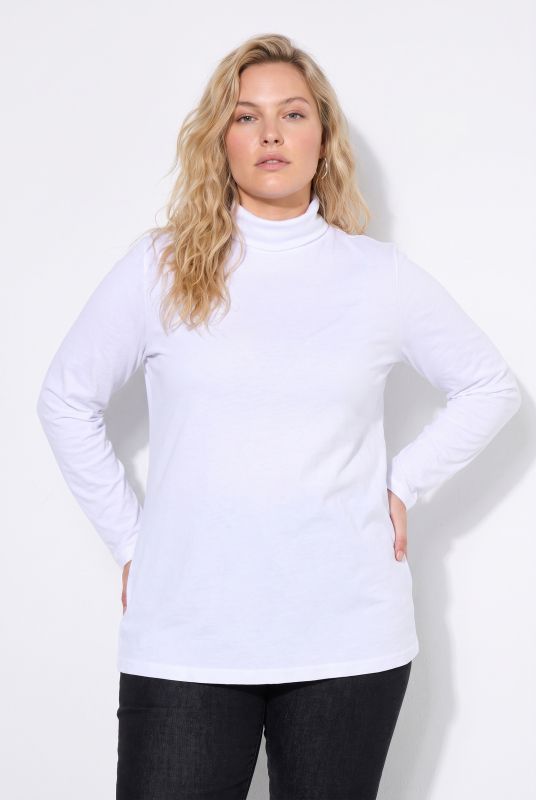 Round Neck Relaxed Fit Long Sleeve Turtleneck