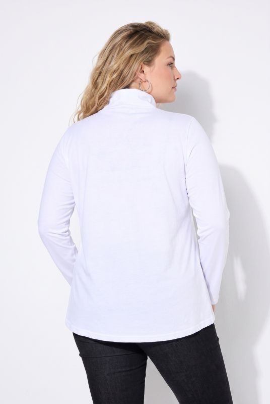 Round Neck Relaxed Fit Long Sleeve Turtleneck