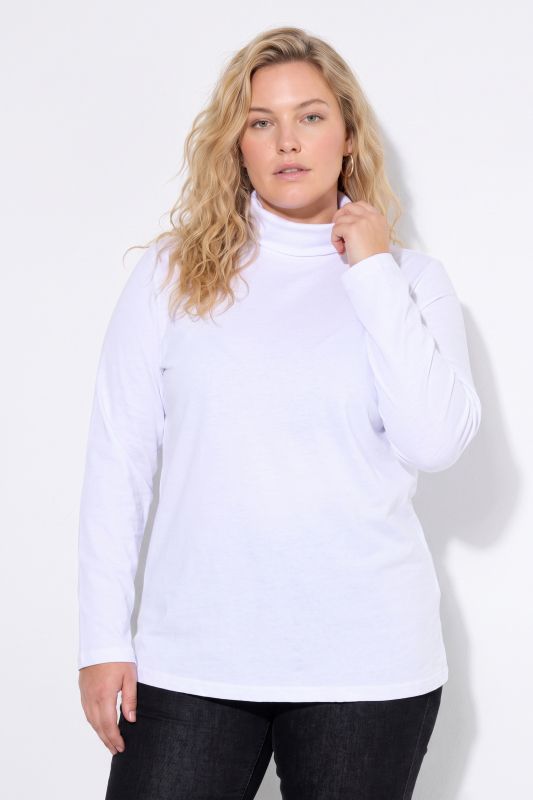 Round Neck Relaxed Fit Long Sleeve Turtleneck