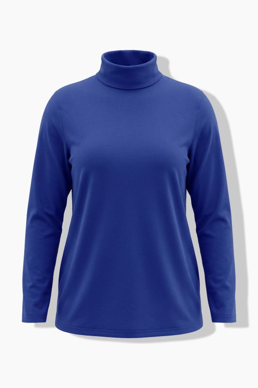Round Neck Relaxed Fit Long Sleeve Turtleneck