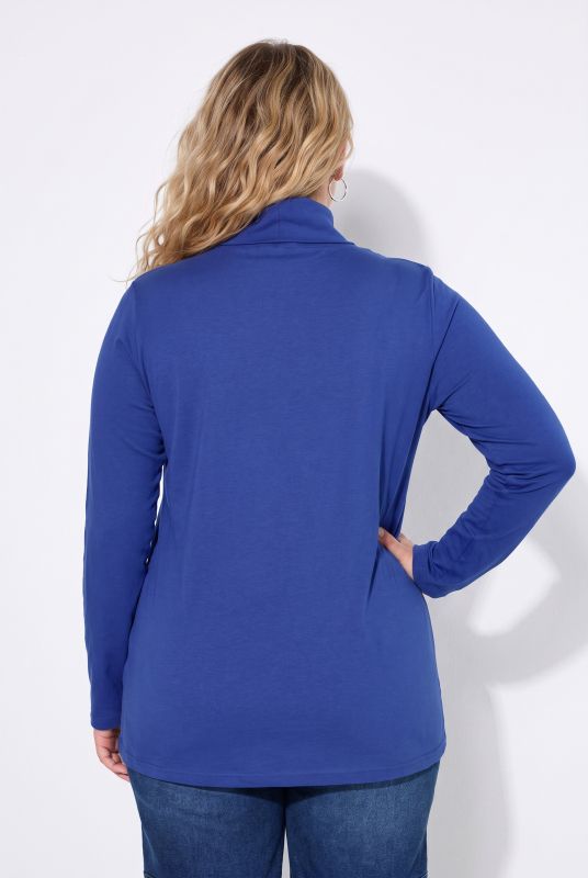 Round Neck Relaxed Fit Long Sleeve Turtleneck