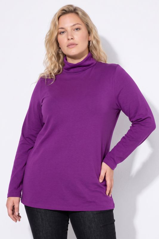 Round Neck Relaxed Fit Long Sleeve Turtleneck