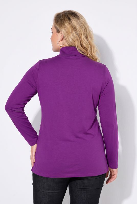 Round Neck Relaxed Fit Long Sleeve Turtleneck