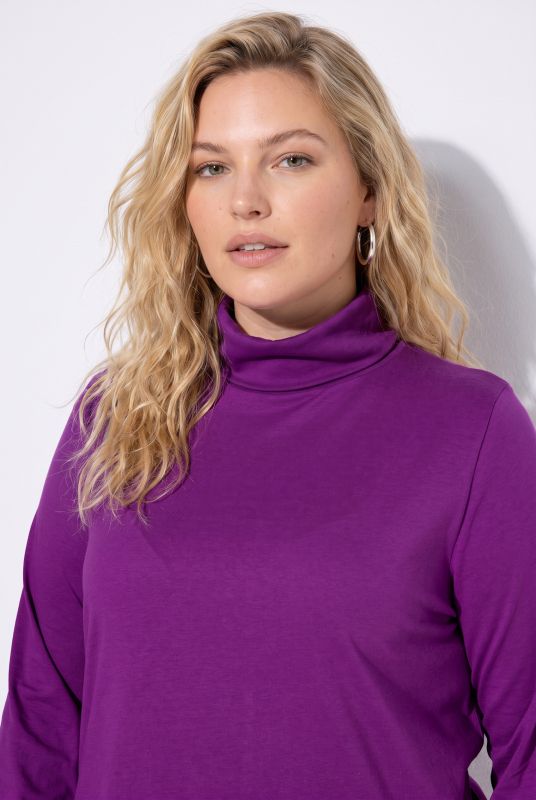 Round Neck Relaxed Fit Long Sleeve Turtleneck