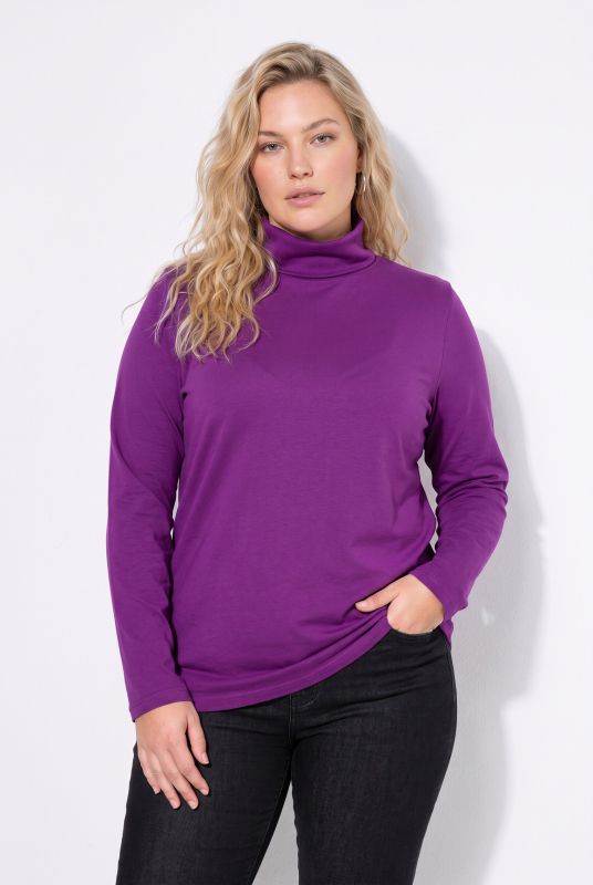 Round Neck Relaxed Fit Long Sleeve Turtleneck