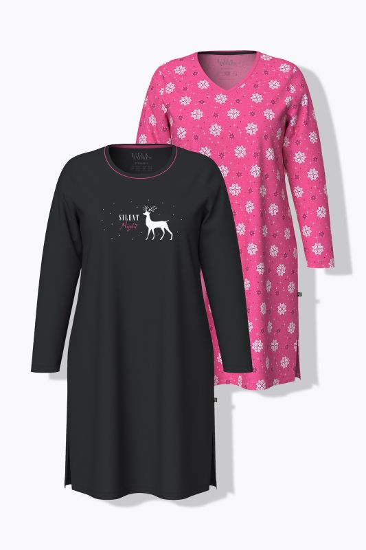 Нощници комплект от 2 броя със снежен принт