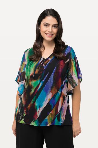 Colorful Wing Sleeve Blouse