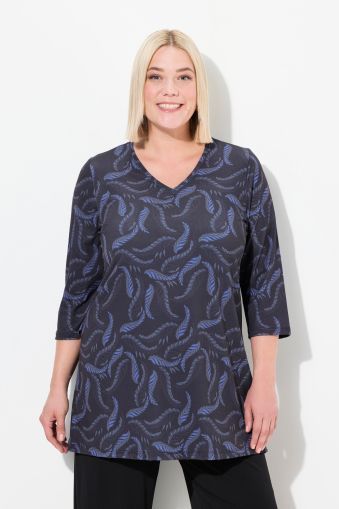 Matte Jersey Feather Print Tunic