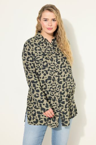 Leopard Print Button Down Blouse