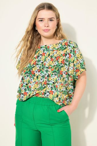 Floral Print Cap Sleeve Blouse