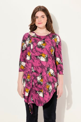 Eco Cotton Abstract Floral Longline Tee