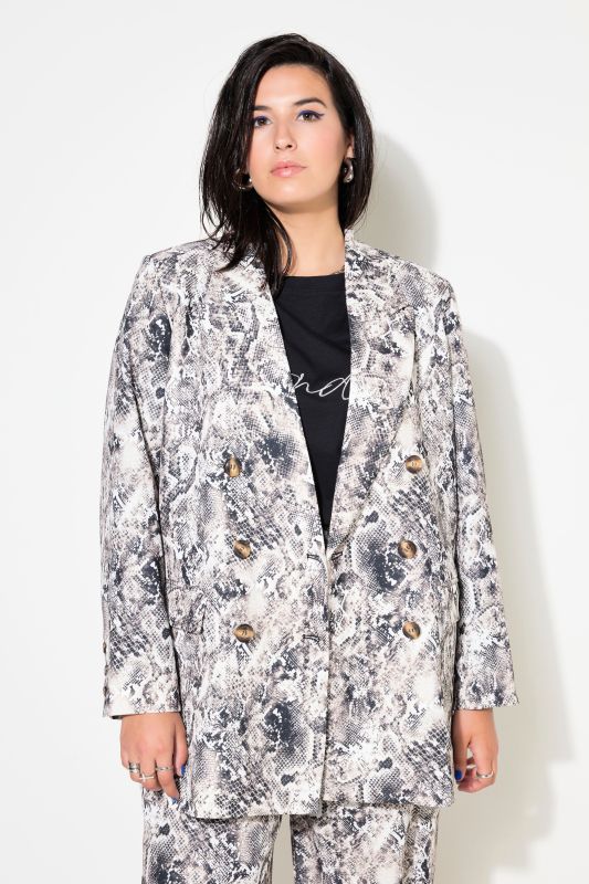 Snake Print Double Breasted Blazer