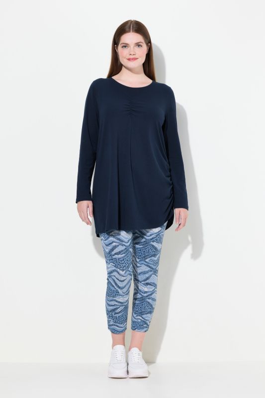 Eco Cotton Gathered Long Sleeve Tunic Tee