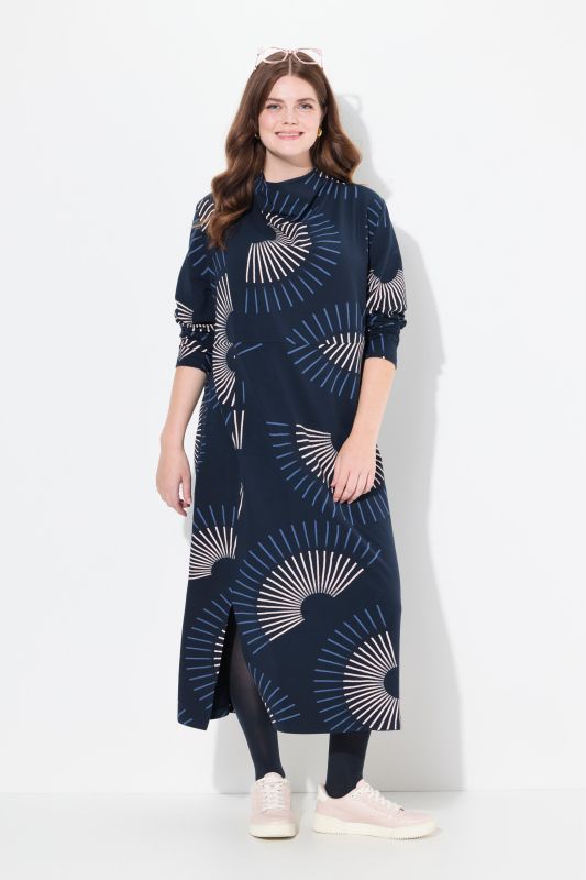 Eco Cotton Abstract Print Sweatshirt Dress