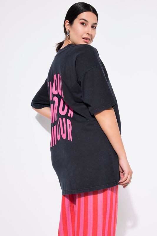 oversized shirt, acid washed, AMOUR back print