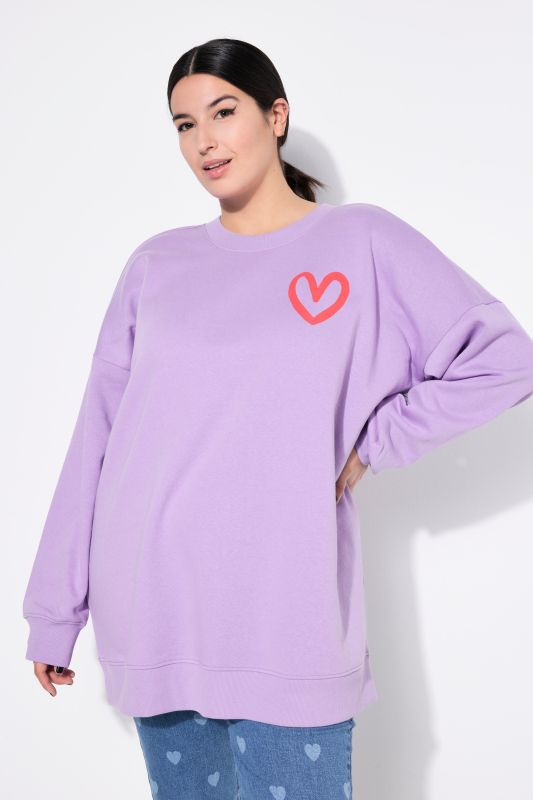 Oversized Heart Back Print Sweatshirt