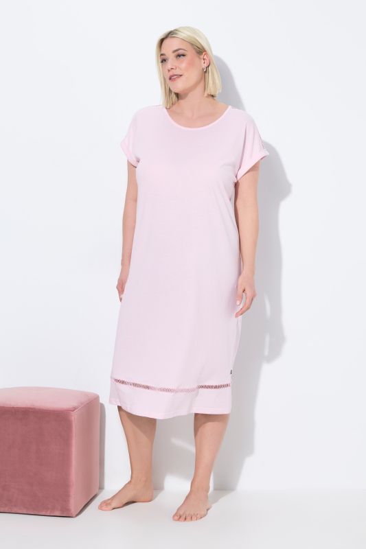 Openwork Detail Cap Sleeve Nightgown