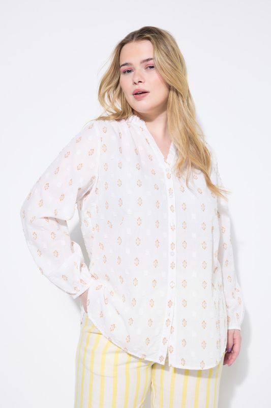 Woven Detail Button Down Blouse