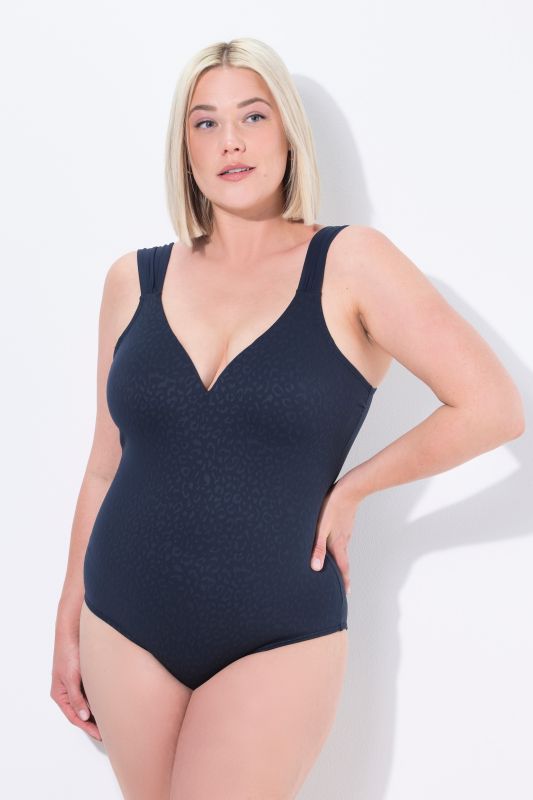 Leopard Jacquard Front Lined Swimsuit