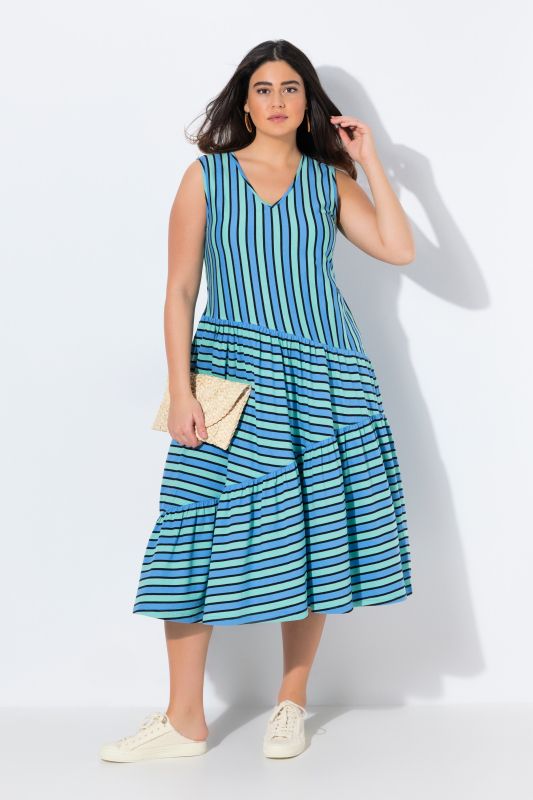Eco Cotton Mixed Stripe Sleeveless Dress