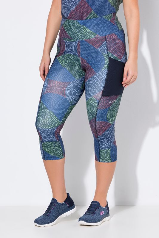 Quick Dry Cropped Geometric Print Leggings