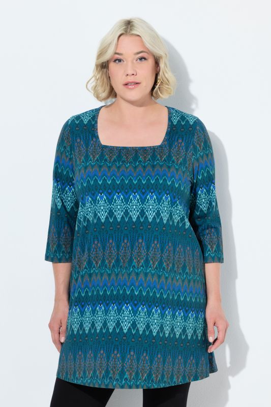 Ikat-Inspired Empire Knit A-Line Tunic