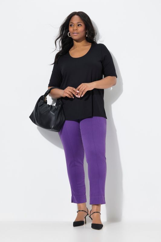 Cigarette Pintuck Elastic Waistband Pants