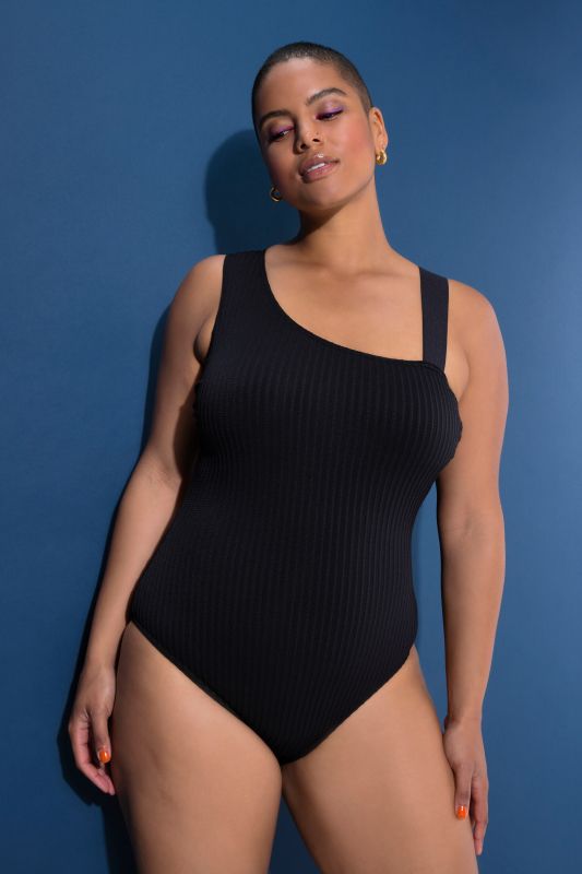 Textured Asymmetric Swimsuit