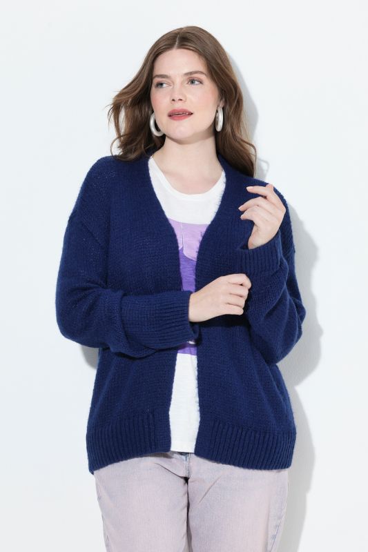 Wool Blend Open Shape Cardigan