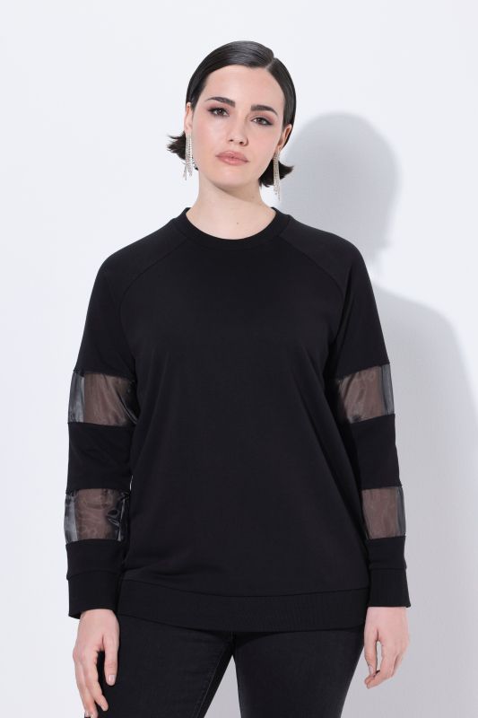 Mesh Insert Long Sleeve Sweatshirt