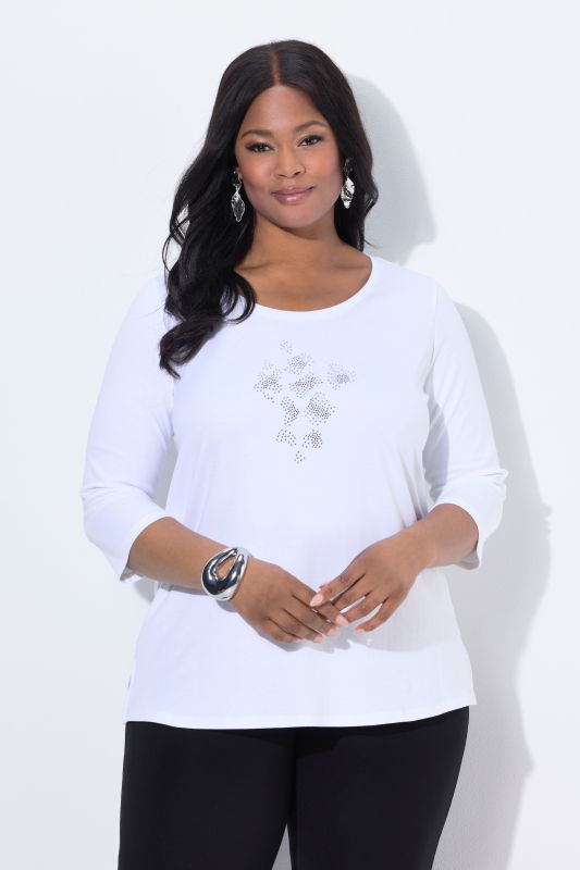 Rhinestone Detail Pima Cotton Tee