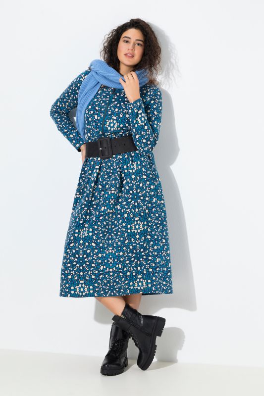 Geometric Print Zip Front Sweatshirt Dress