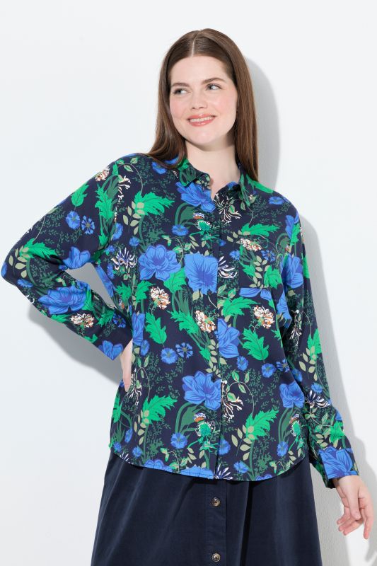Риза с флорален принт