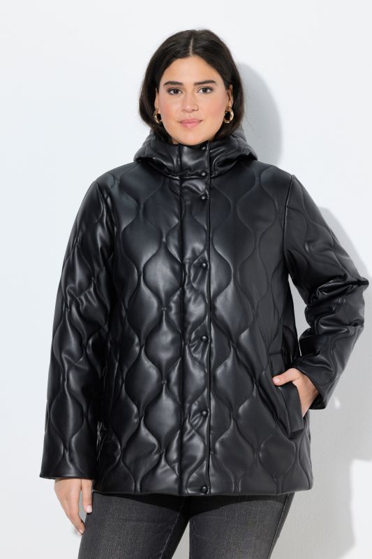 Faux Leather Quilted Jacket