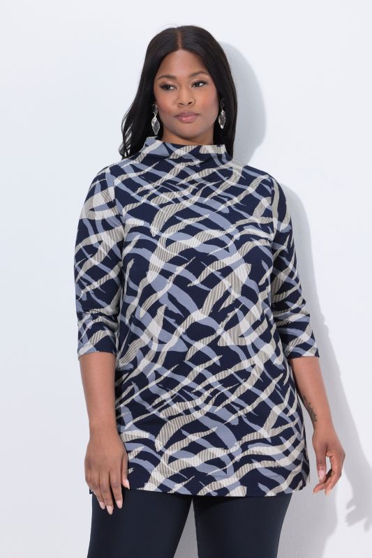 Zebra Print Turtleneck Sweatshirt