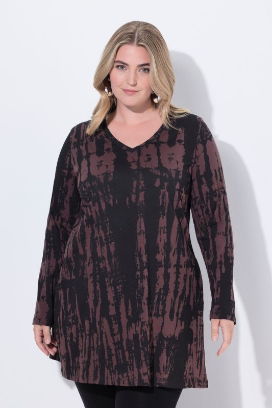 Batik Print Empire Knit Pocket Tunic