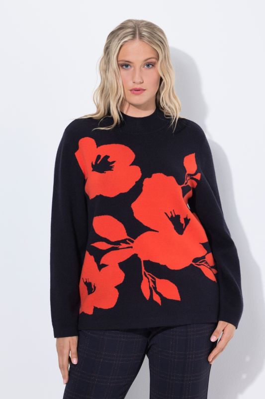 Floral Turtleneck Sweater